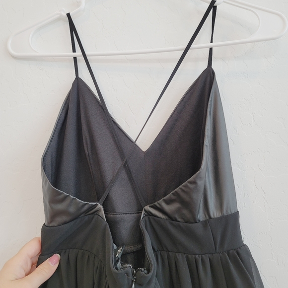 💕 Forever 21 Black Maxi Dress with Faux Leader M - Picture 9 of 15